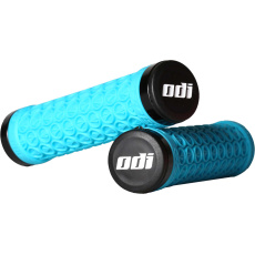 SDG/ODI HANSOLO LOCK-ON GRIP Cyan w/ Black Ano Lock Rings and Snap Cap End Plugs