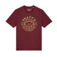 PEATY'S PUBWEAR TRIKO S KRÁTKÝM RUKÁVEM TRAILS & ALES CREST / BURGUNDY (PPW-25-TEE-TAG-BRG)