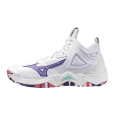 Mizuno WAVE MOMENTUM 3 MID(W) / White/VioletIndigo/CamelliaRos