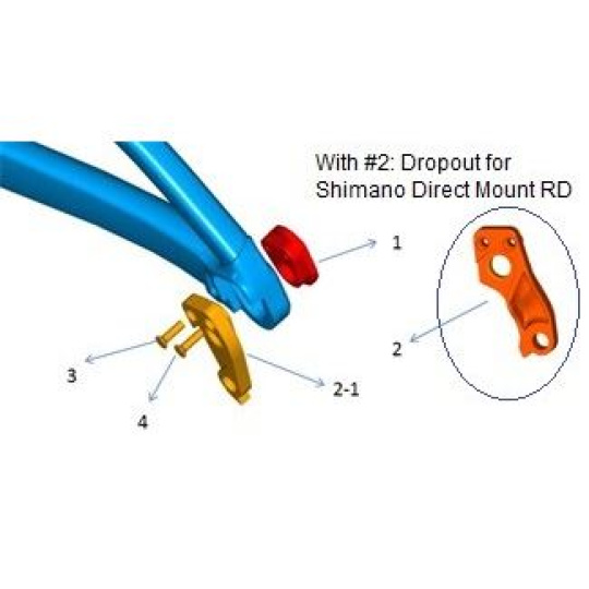 2017 R.Dropout Replace End Shimano Direct Mount RD Gloss blk(JY001)RE270 A7075-T6/NUTMC7 M12x1.0