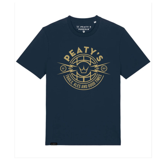 PEATY'S PUBWEAR TRIKO S KRÁTKÝM RUKÁVEM TRAILS & ALES CREST / FRENCH NAVY (PPW-25-TEE-TAG-NVY)