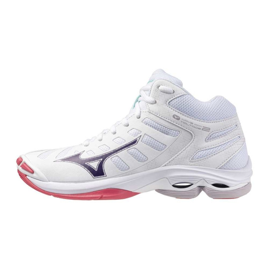 Mizuno WAVE VOLTAGE 2 MID(W) / White/VioletIndigo/CamelliaRos