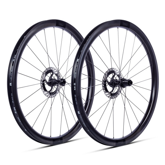 TENACI GA 40 CARBON WHEELSET SRAM XDR, GLOSSY BLACK/BLACK