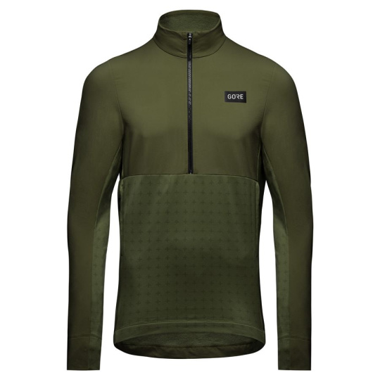 GORE TrailKPR Hybrid 1/2-Zip Mens utility green L