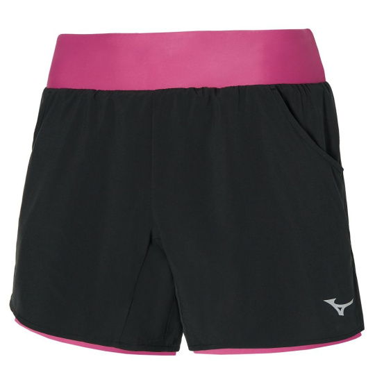 Mizuno 2 in 1 4.5 Short / Black/Magenta Haze