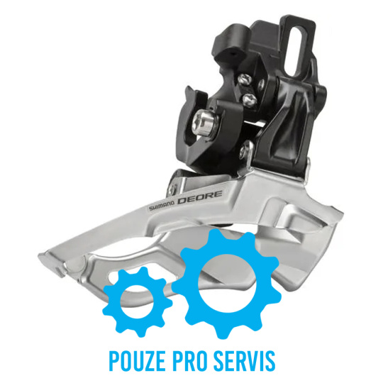 SHIMANO přesmykač DEORE FD-M611 MTB pro 3x10 obj 31,8 Down-swing dual pull 40/42z stř